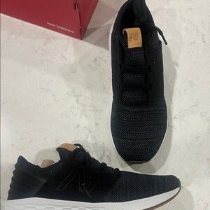 New Balance Black Sneakers with Tan Detail